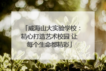威海山大实验学校：精心打造艺术校园 让每个生命都精彩